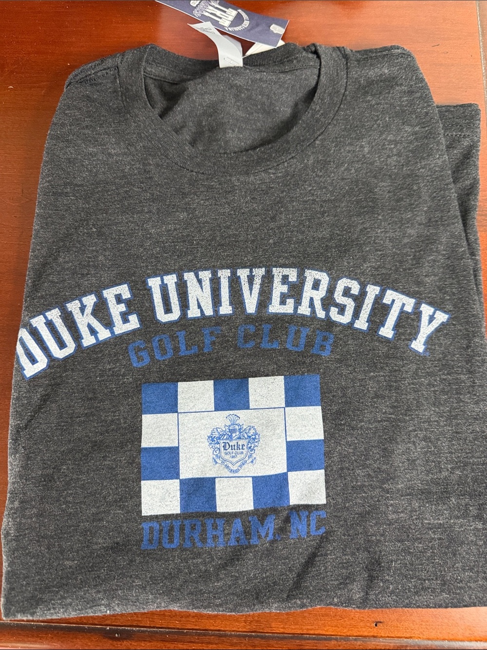 Duke University Golf Club Grey Shirt Sleeve T Shirt Med NWT